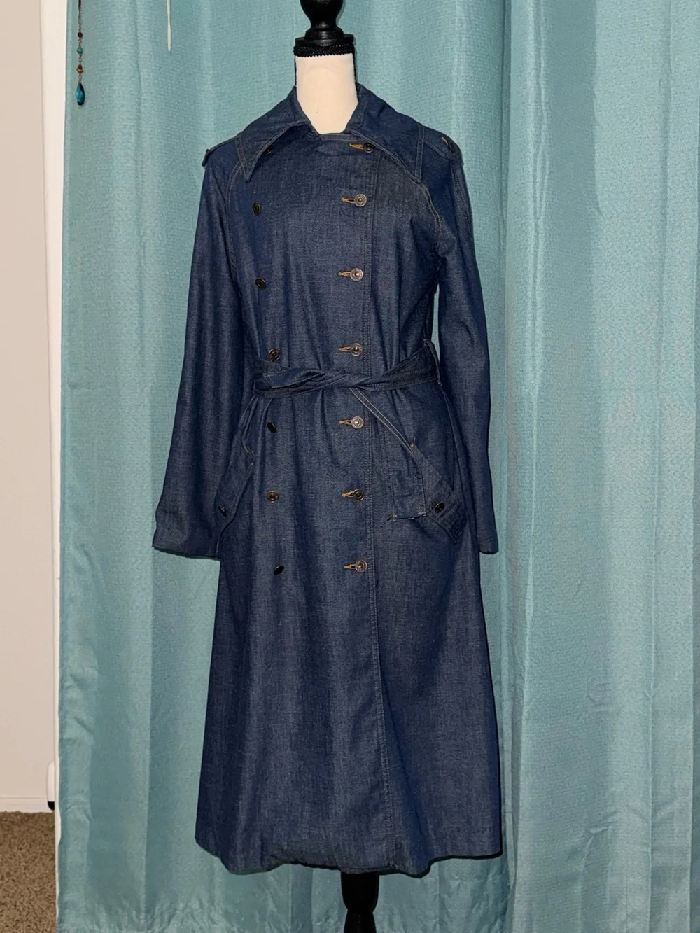Vintage Levi’s Made in USA Denim Trench Coat Dress M | Denim Duster Trench EUC